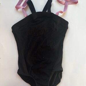 Yalivta size 2 Black Bodysuit with Pink Straps